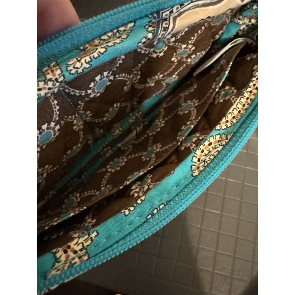 VINTAGE VERA BRADLEY RARE RETIRED Peacock Paisley FABRIC ZIP WALLET COIN PURSE - Picture 6 of 9
